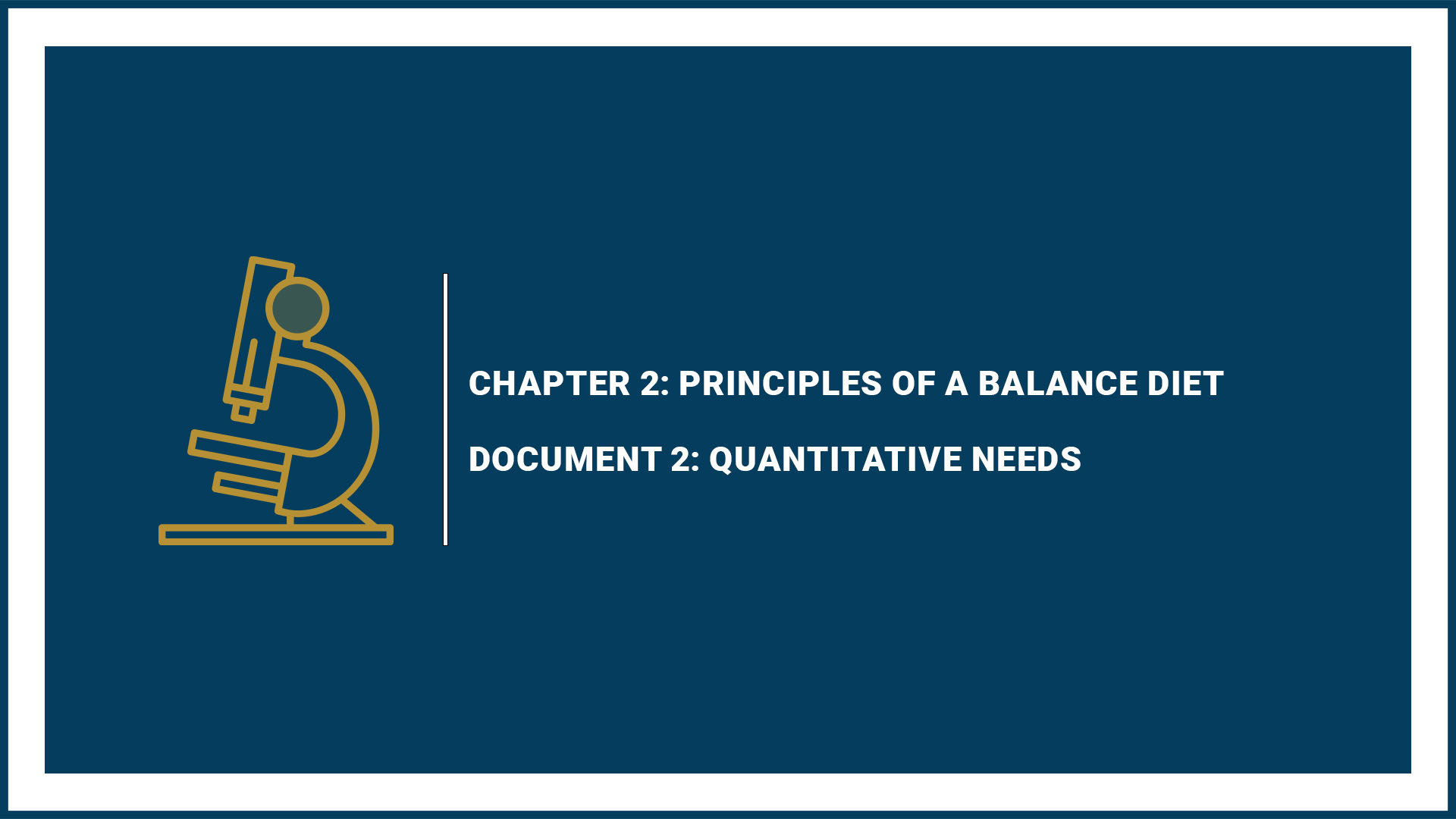 Chapter 2: Document 2: Quantitative Needs
